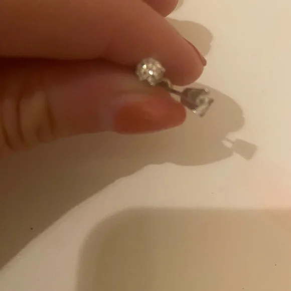 .8 carat diamond white gold earrings 14k estate - Picture 3 of 3